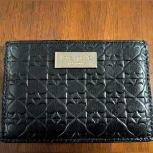 Kate Spade Black Embossed Card Holder